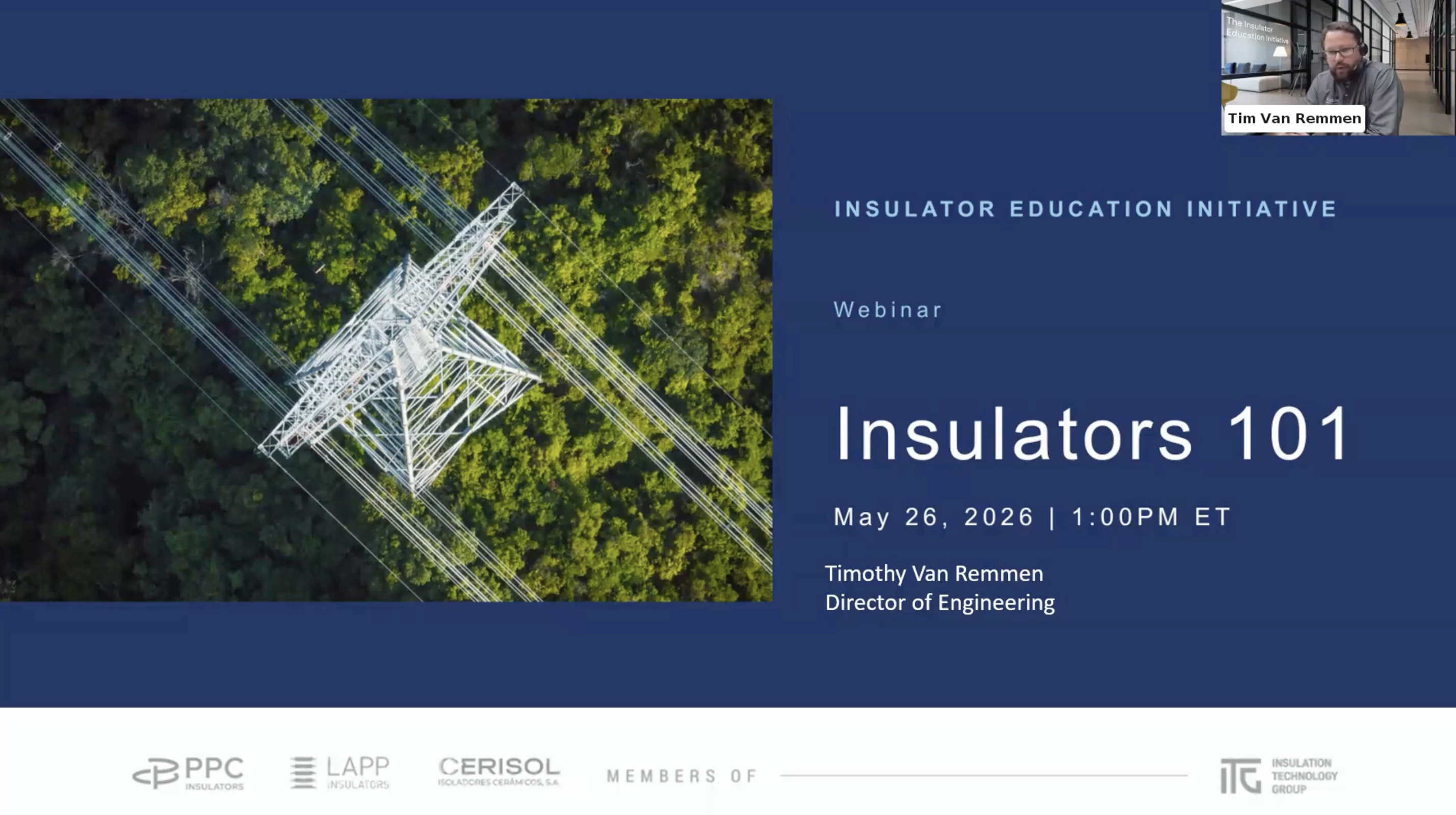 Insulator 101 webinar by Insulator Education Initiative and ITG, May 2026 - cover slide